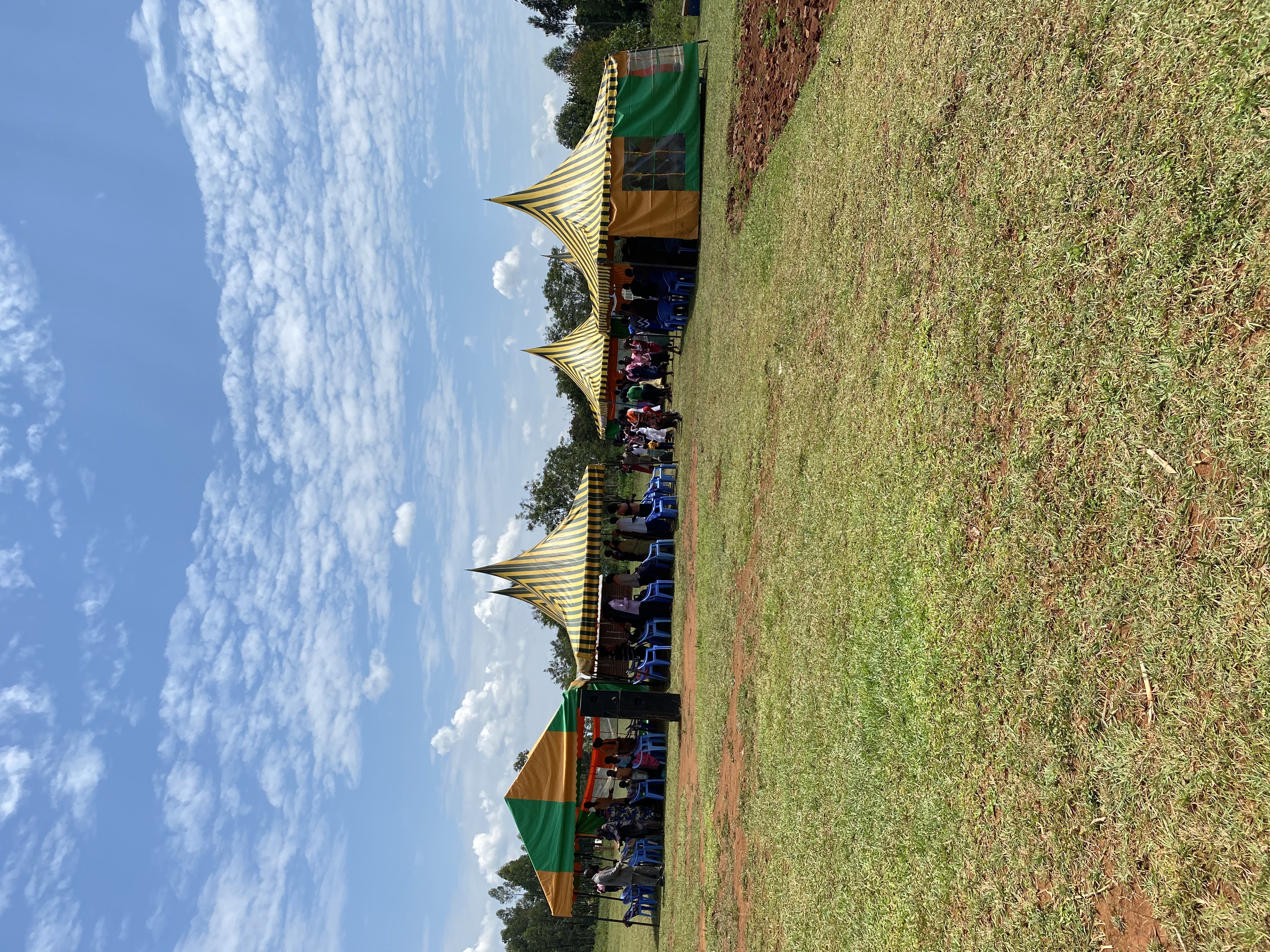 Tents set up on a field in Mumias