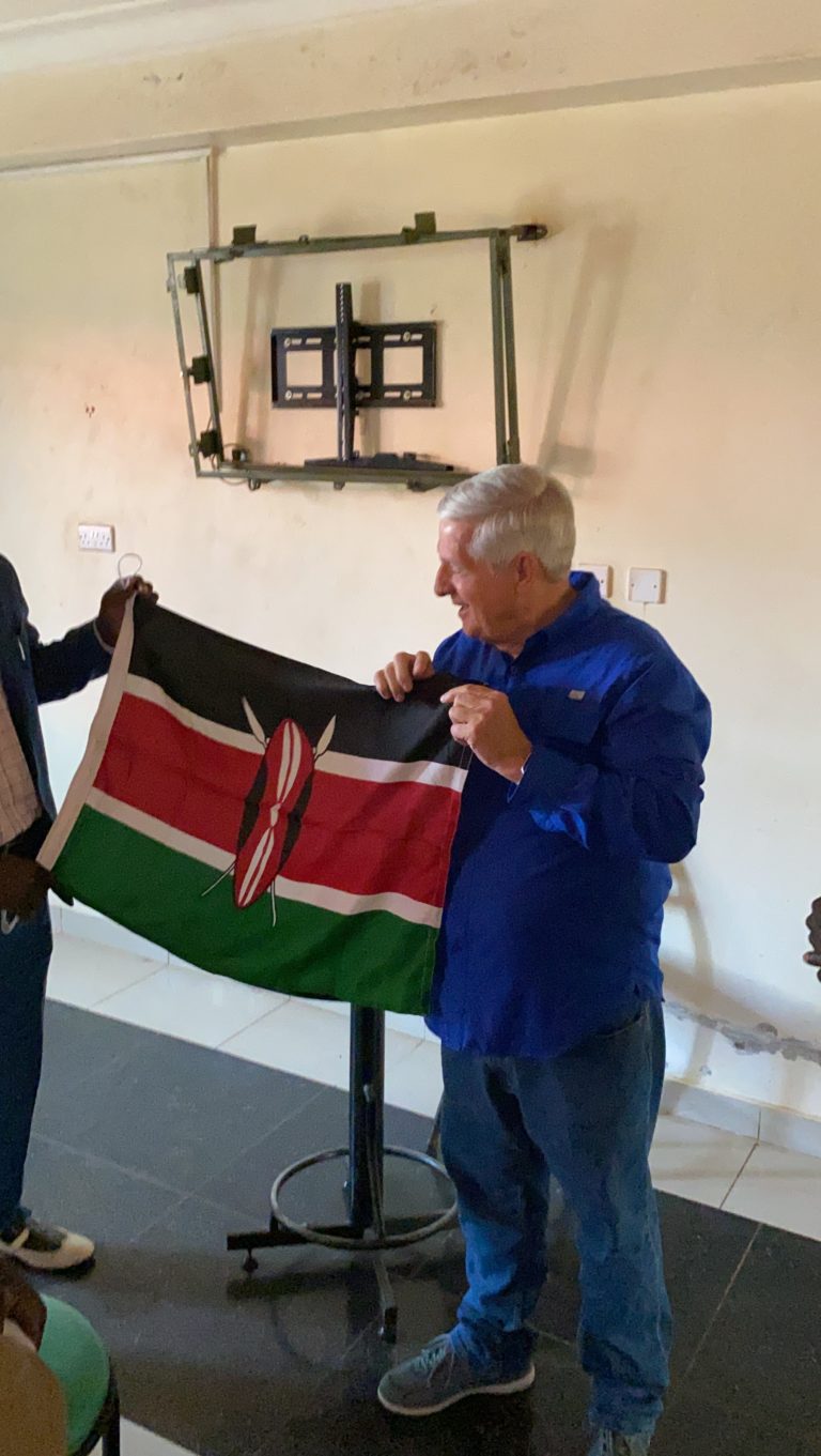 As we prepare to leave Mumias, we were given the gift of a Kenyan flag.