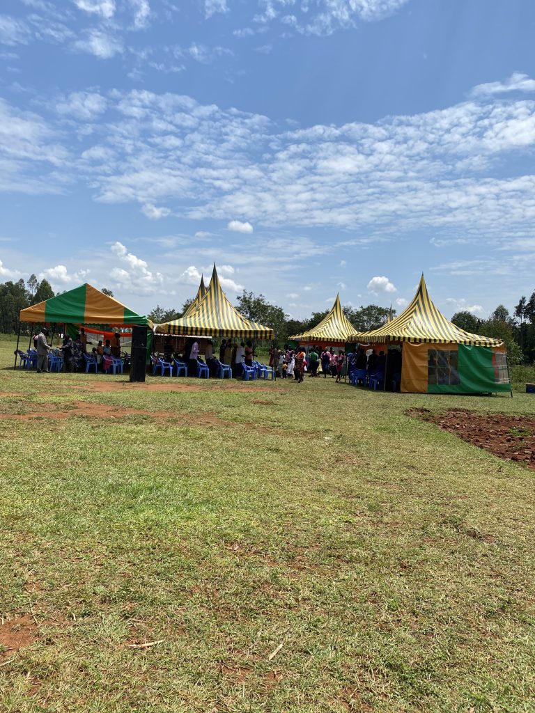 Tents set up on a field in Mumias