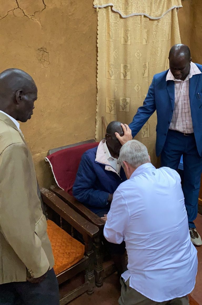 He received prayer in faith.  As we were leaving he walked outside to tell us good bye.