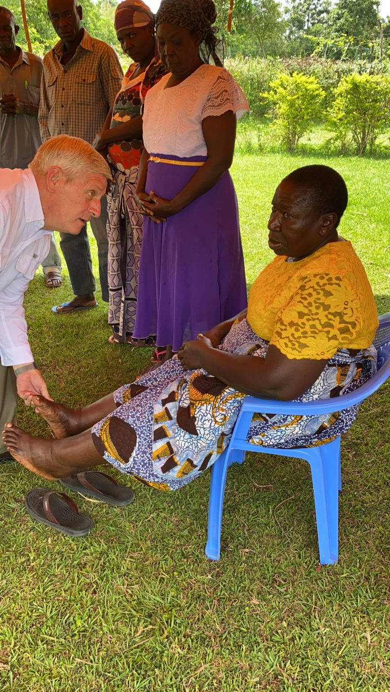 This woman had been injured in a car accident and had a twisted foot and pain in her hip and back
