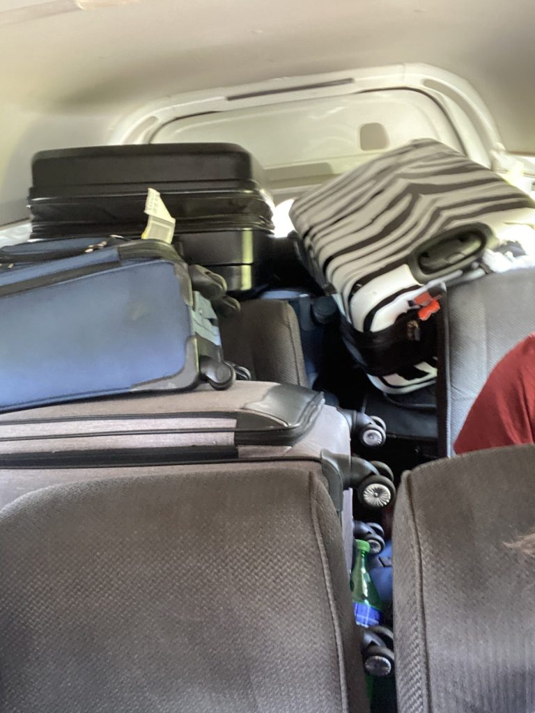 We were really packed into that van!