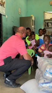 Pastor Micheal and the children at the orphanage.